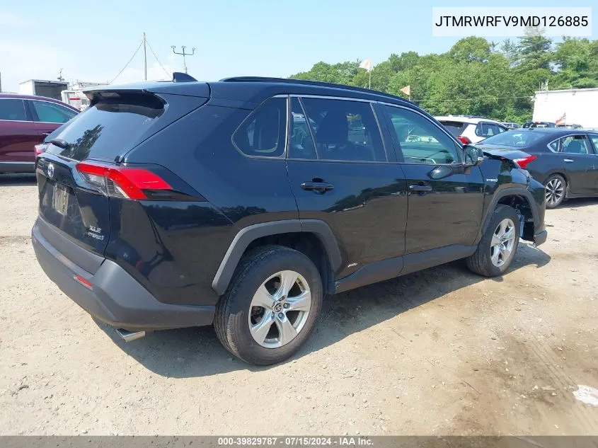 2021 Toyota Rav4 Hybrid Xle VIN: JTMRWRFV9MD126885 Lot: 39829787