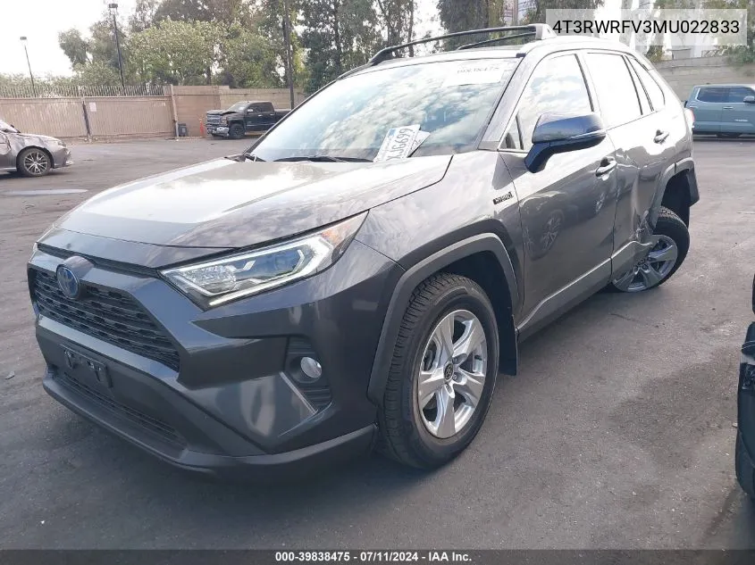 4T3RWRFV3MU022833 2021 Toyota Rav4 Hybrid Xle