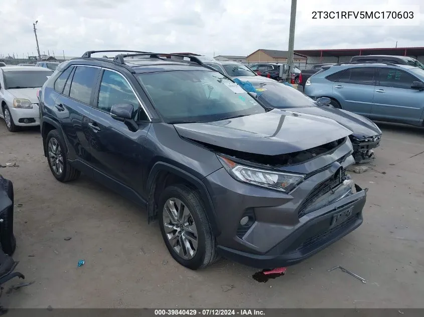 2021 Toyota Rav4 Xle Premium VIN: 2T3C1RFV5MC170603 Lot: 39840429