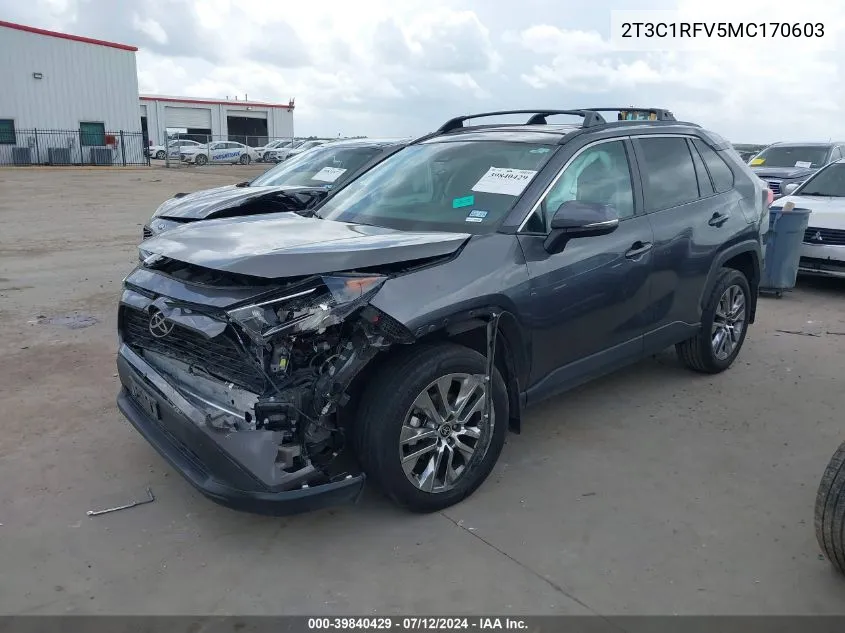 2T3C1RFV5MC170603 2021 Toyota Rav4 Xle Premium