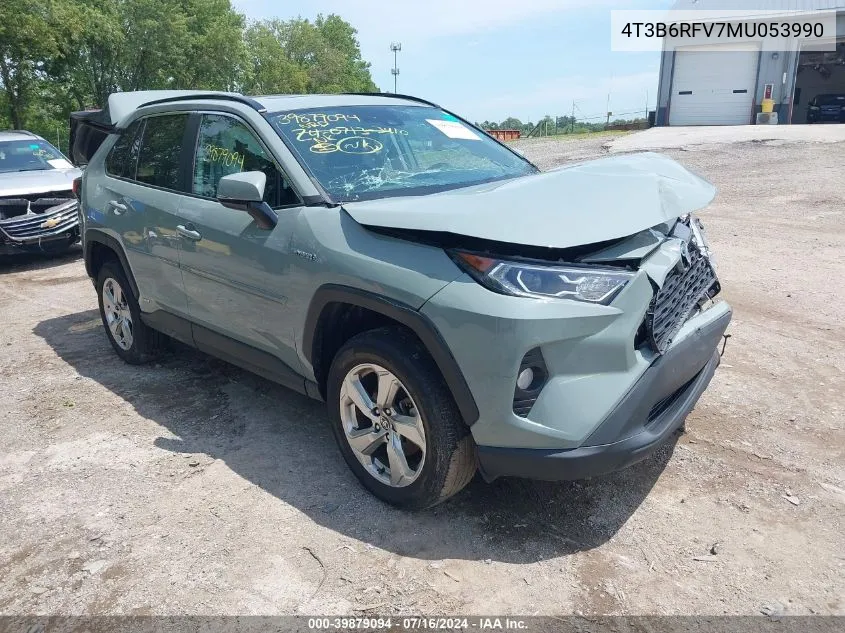 4T3B6RFV7MU053990 2021 Toyota Rav4 Hybrid Xle Premium