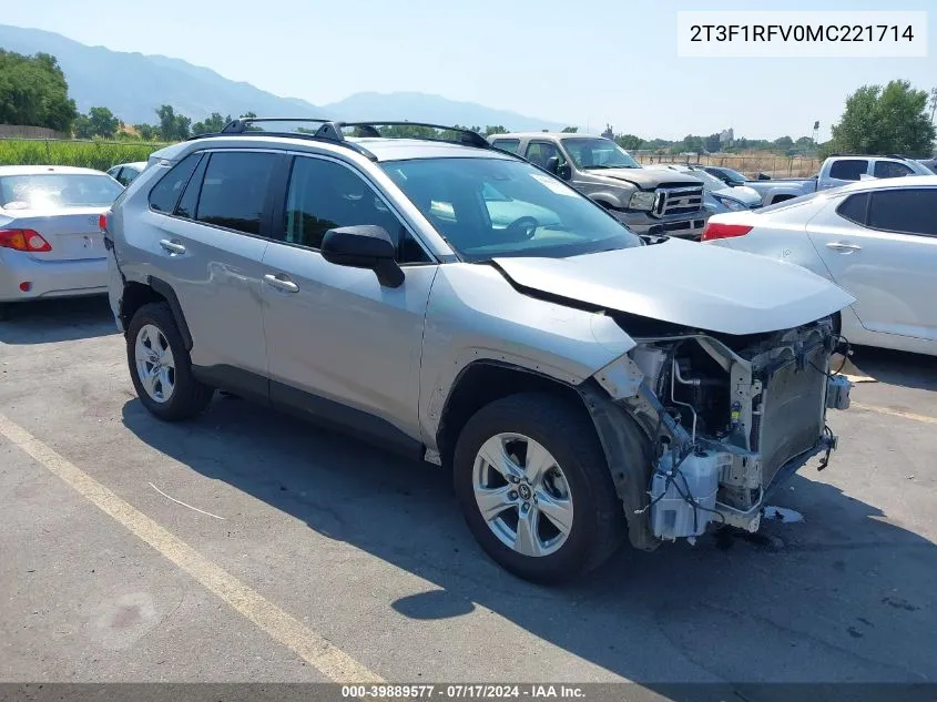 2021 Toyota Rav4 Le VIN: 2T3F1RFV0MC221714 Lot: 39889577