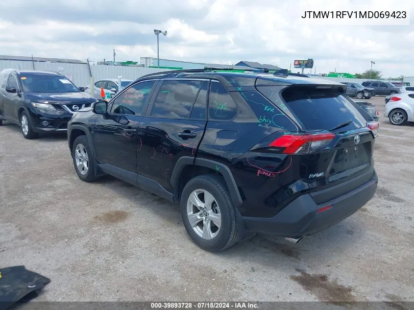 JTMW1RFV1MD069423 2021 Toyota Rav4 Xle