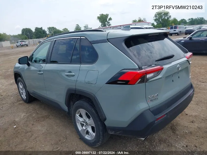 2021 Toyota Rav4 Xle VIN: 2T3P1RFV5MW210243 Lot: 39897132