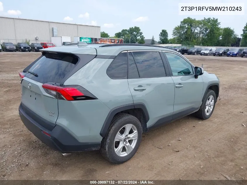 2T3P1RFV5MW210243 2021 Toyota Rav4 Xle