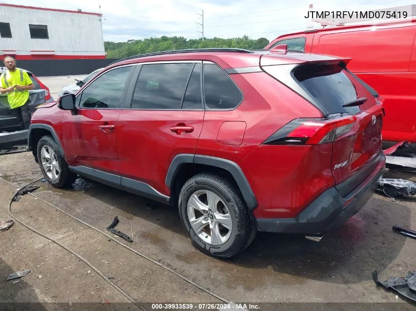 2021 Toyota Rav4 Xle VIN: JTMP1RFV1MD075419 Lot: 39933539