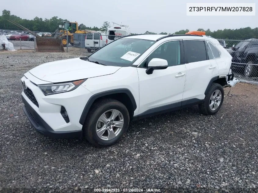 2021 Toyota Rav4 Xle VIN: 2T3P1RFV7MW207828 Lot: 39942923