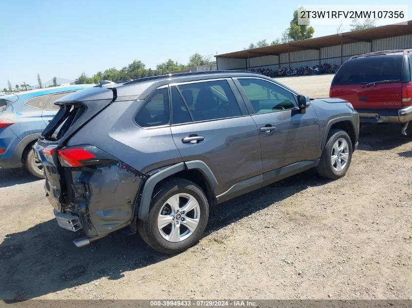 2021 Toyota Rav4 Xle VIN: 2T3W1RFV2MW107356 Lot: 39949433