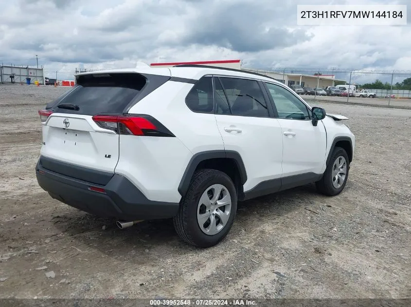 2021 Toyota Rav4 Le VIN: 2T3H1RFV7MW144184 Lot: 39952548