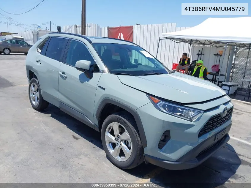 2021 Toyota Rav4 Hybrid Xle Premium VIN: 4T3B6RFV4MU045779 Lot: 39959399