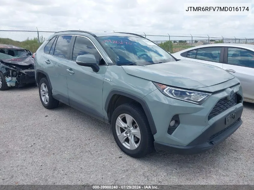 2021 Toyota Rav4 Hybrid Xle VIN: JTMR6RFV7MD016174 Lot: 39980240