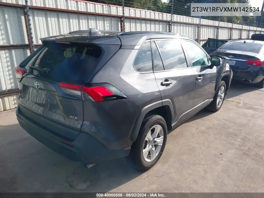 2021 Toyota Rav4 Xle VIN: 2T3W1RFVXMW142534 Lot: 40000508