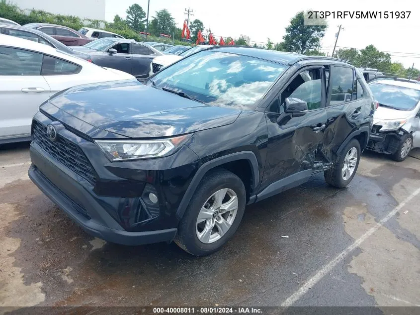 2021 Toyota Rav4 Xle VIN: 2T3P1RFV5MW151937 Lot: 40008011