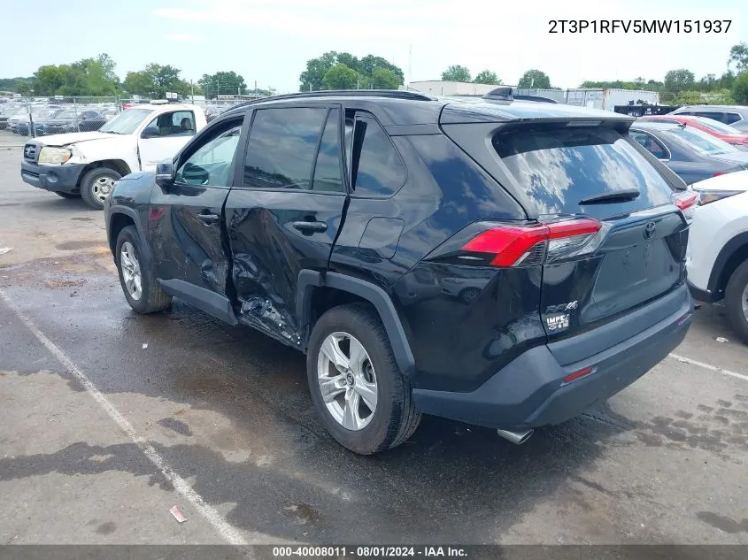 2T3P1RFV5MW151937 2021 Toyota Rav4 Xle