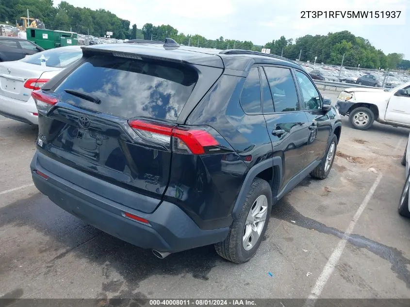 2T3P1RFV5MW151937 2021 Toyota Rav4 Xle