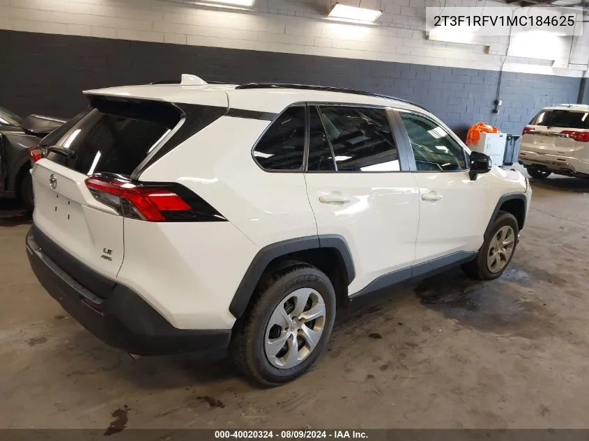 2021 Toyota Rav4 Le VIN: 2T3F1RFV1MC184625 Lot: 40020324