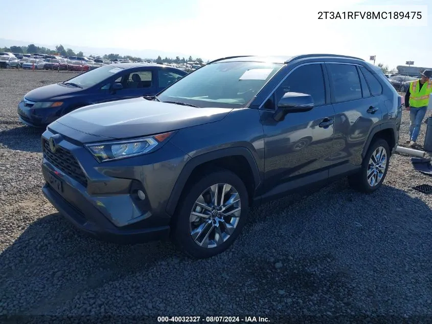 2021 Toyota Rav4 Xle Premium VIN: 2T3A1RFV8MC189475 Lot: 40032327