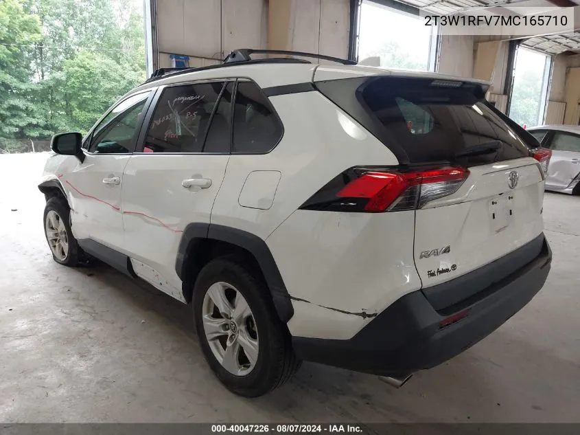 2021 Toyota Rav4 Xle VIN: 2T3W1RFV7MC165710 Lot: 40047226