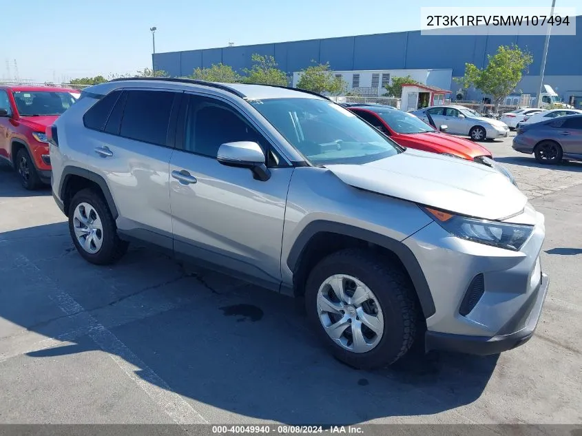 2T3K1RFV5MW107494 2021 Toyota Rav4 Le