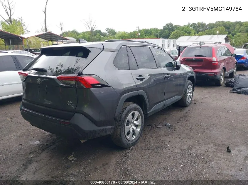 2021 Toyota Rav4 Le VIN: 2T3G1RFV5MC149784 Lot: 40053178