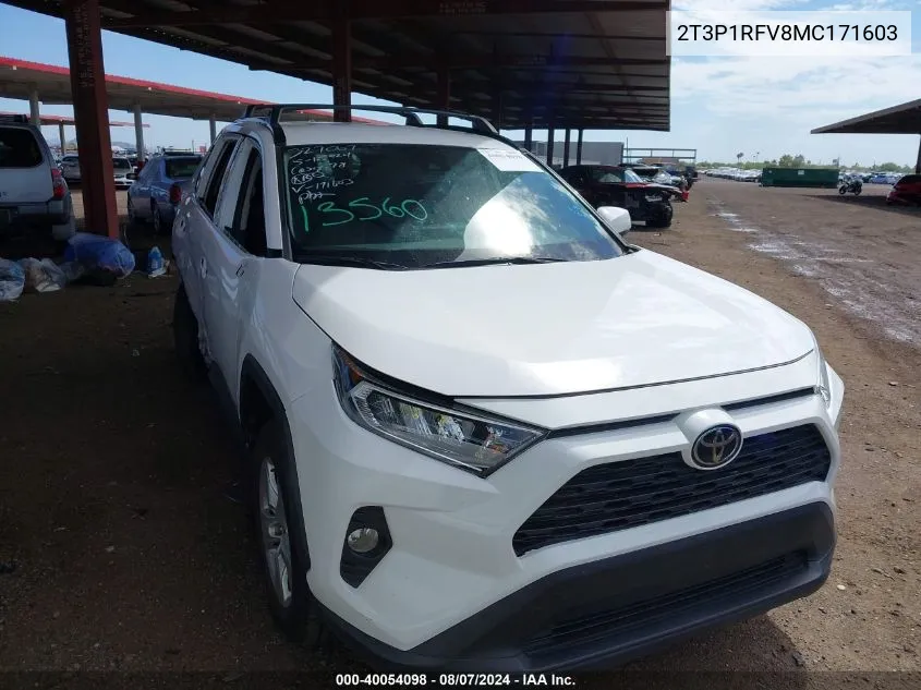 2021 Toyota Rav4 Xle VIN: 2T3P1RFV8MC171603 Lot: 40054098