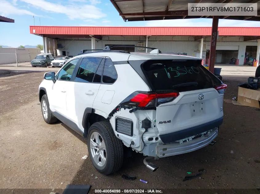 2021 Toyota Rav4 Xle VIN: 2T3P1RFV8MC171603 Lot: 40054098