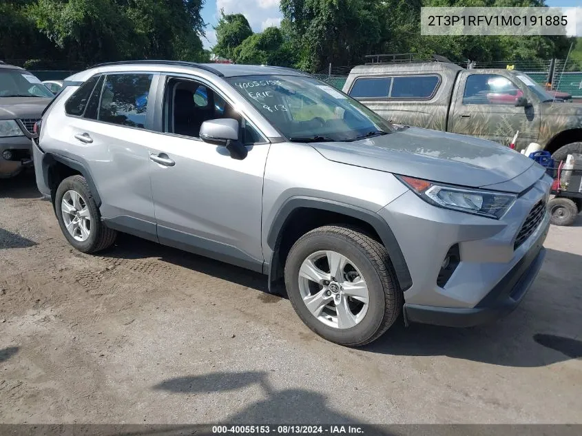 2021 Toyota Rav4 Xle/Xle Premium VIN: 2T3P1RFV1MC191885 Lot: 40055153