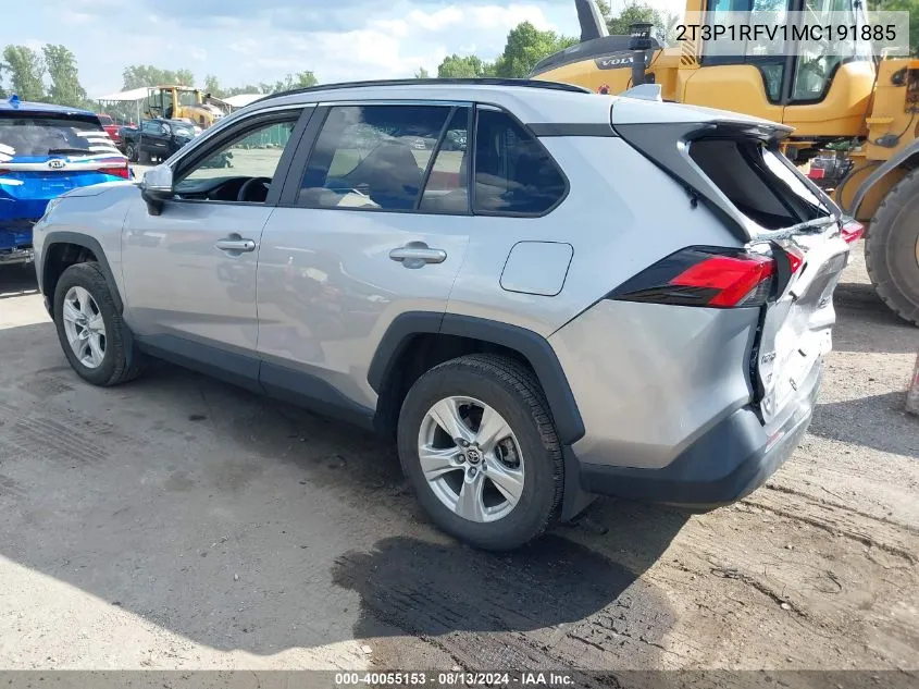 2021 Toyota Rav4 Xle/Xle Premium VIN: 2T3P1RFV1MC191885 Lot: 40055153