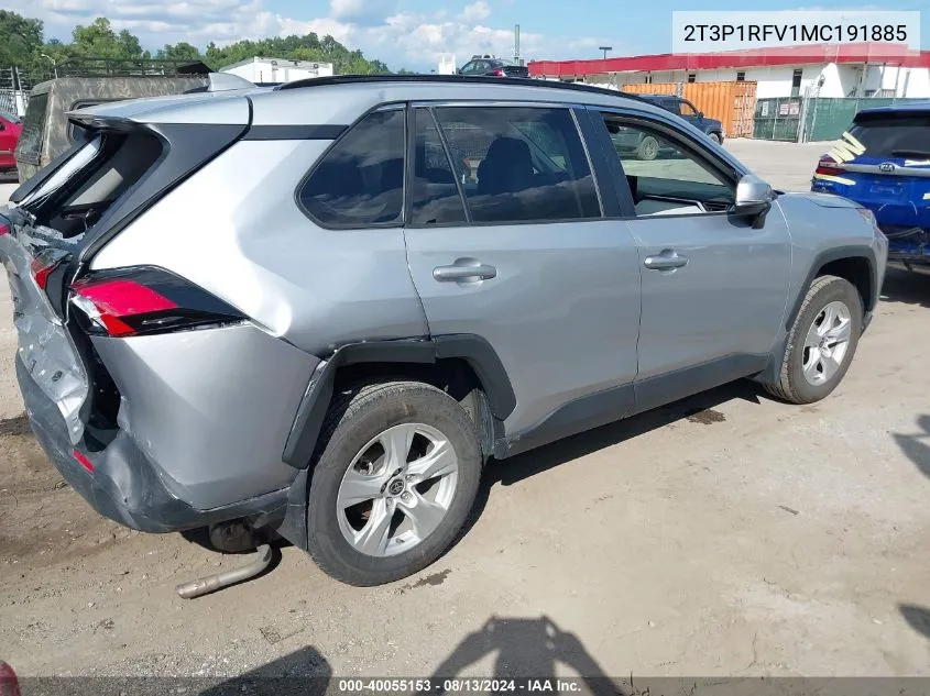 2021 Toyota Rav4 Xle/Xle Premium VIN: 2T3P1RFV1MC191885 Lot: 40055153