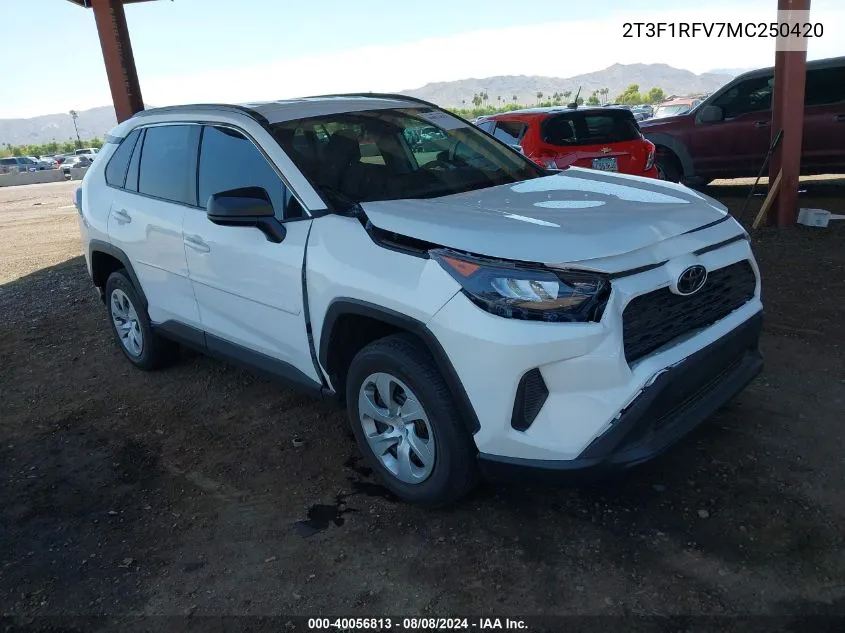 2021 Toyota Rav4 Le VIN: 2T3F1RFV7MC250420 Lot: 40056813