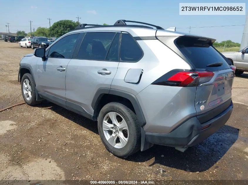 2T3W1RFV1MC098652 2021 Toyota Rav4 Xle