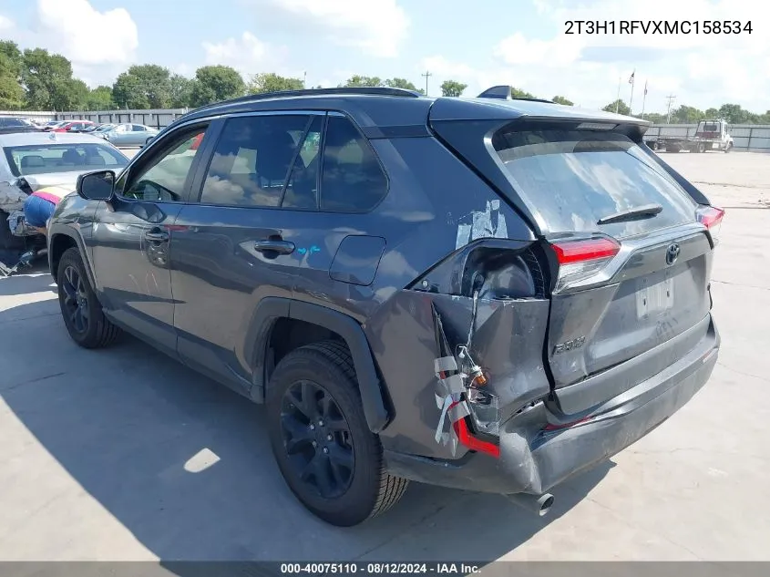 2021 Toyota Rav4 Le VIN: 2T3H1RFVXMC158534 Lot: 40075110