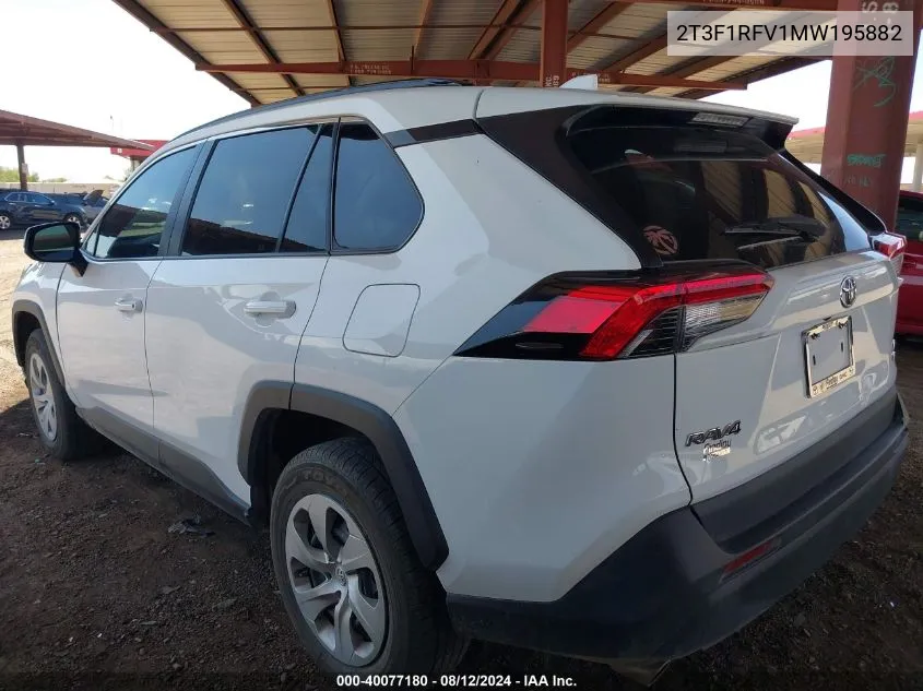 2021 Toyota Rav4 Le VIN: 2T3F1RFV1MW195882 Lot: 40077180