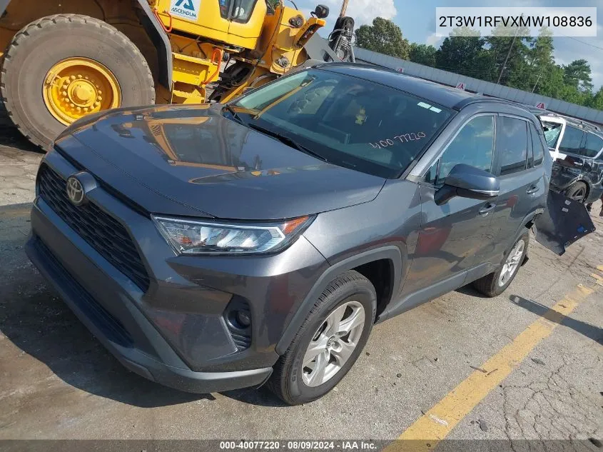 2021 Toyota Rav4 Xle VIN: 2T3W1RFVXMW108836 Lot: 40077220