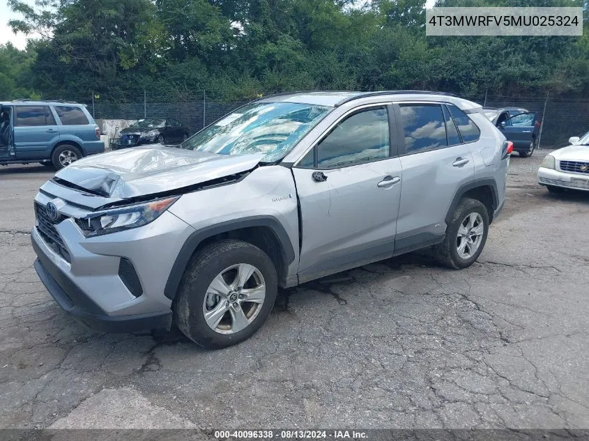 4T3MWRFV5MU025324 2021 Toyota Rav4 Hybrid Le