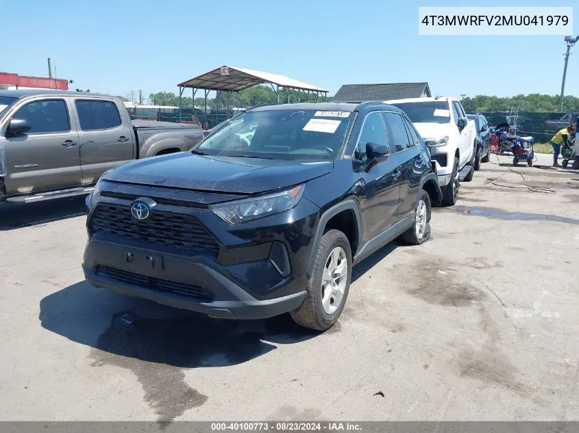 2021 Toyota Rav4 Hybrid Le VIN: 4T3MWRFV2MU041979 Lot: 40100773