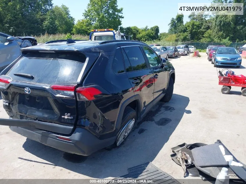 2021 Toyota Rav4 Hybrid Le VIN: 4T3MWRFV2MU041979 Lot: 40100773