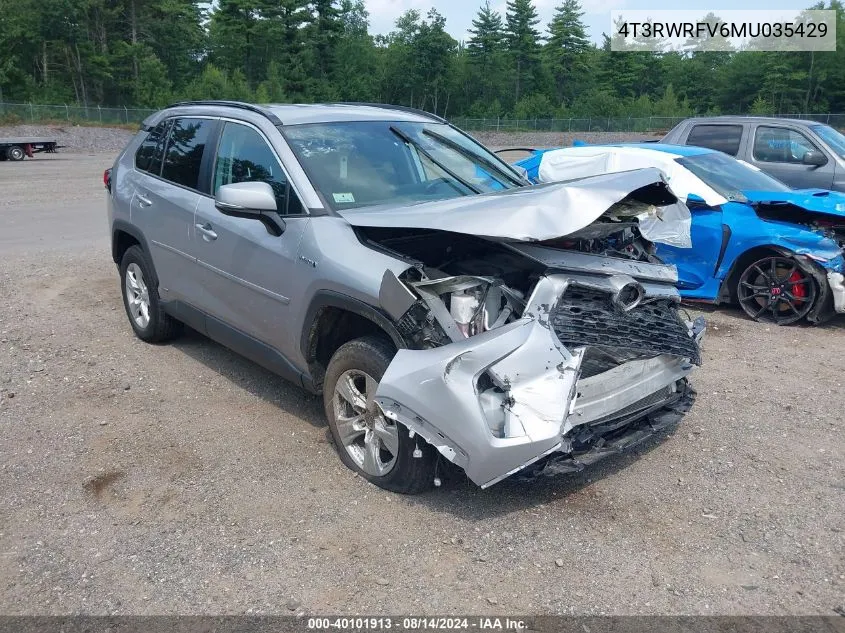 4T3RWRFV6MU035429 2021 Toyota Rav4 Hybrid Xle