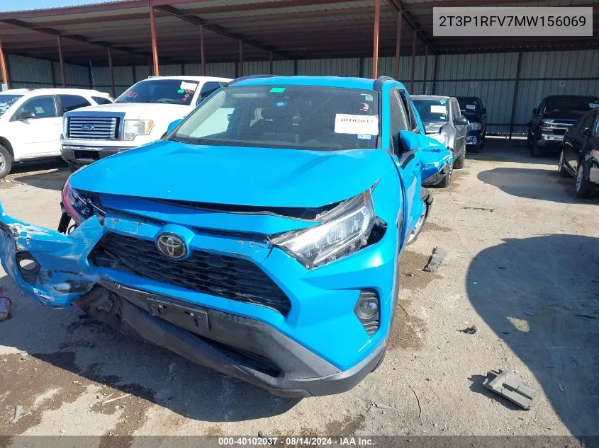 2021 Toyota Rav4 Xle VIN: 2T3P1RFV7MW156069 Lot: 40102037