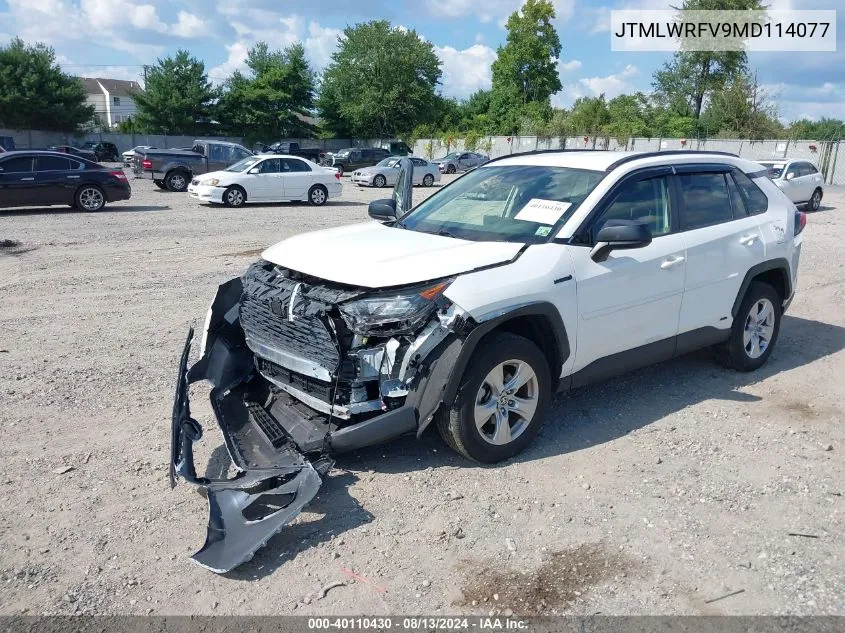 JTMLWRFV9MD114077 2021 Toyota Rav4 Hybrid Le