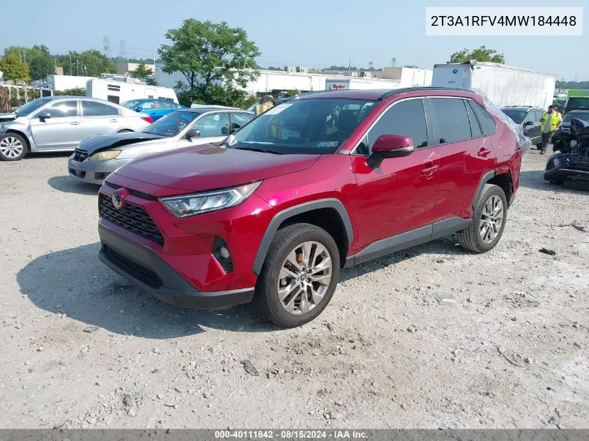 2021 Toyota Rav4 Xle Premium VIN: 2T3A1RFV4MW184448 Lot: 40111842