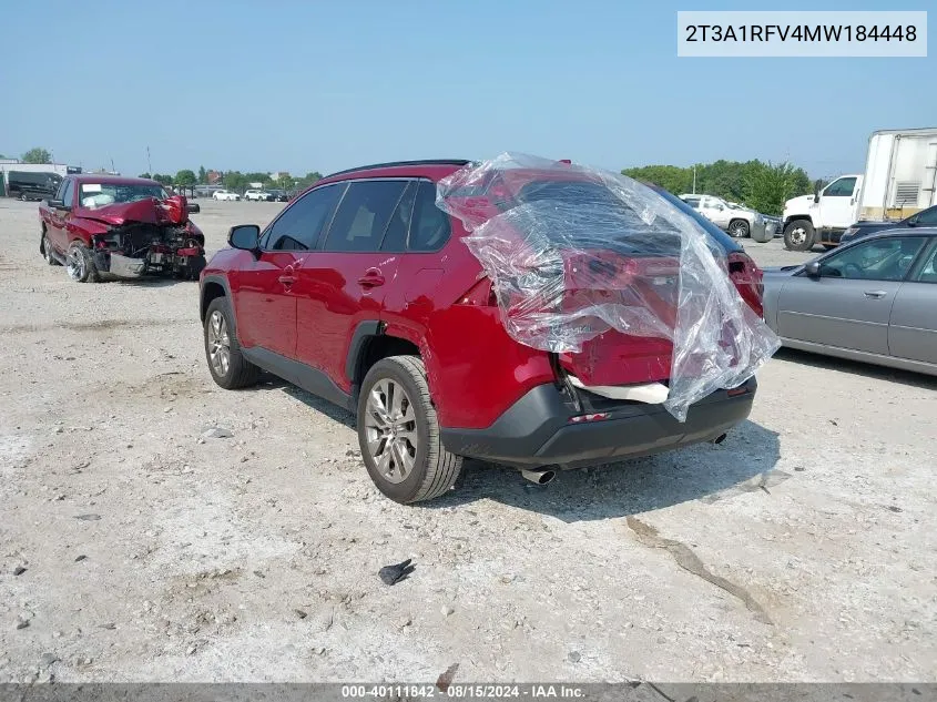 2021 Toyota Rav4 Xle Premium VIN: 2T3A1RFV4MW184448 Lot: 40111842