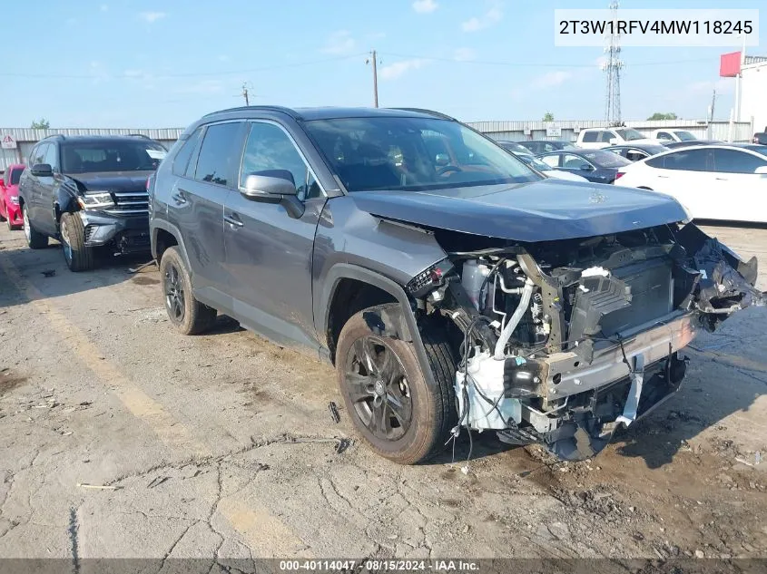 2021 Toyota Rav4 Xle VIN: 2T3W1RFV4MW118245 Lot: 40114047