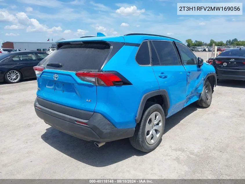 2021 Toyota Rav4 Le VIN: 2T3H1RFV2MW169056 Lot: 40118148