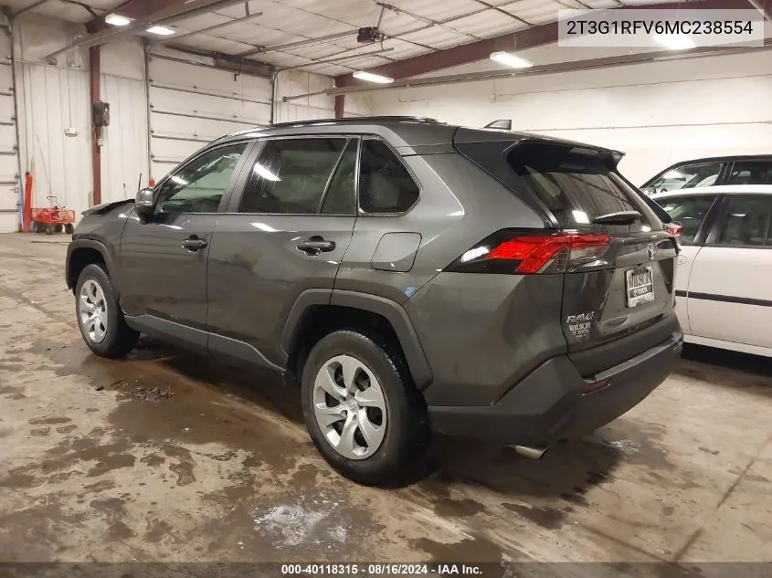 2021 Toyota Rav4 Le VIN: 2T3G1RFV6MC238554 Lot: 40118315