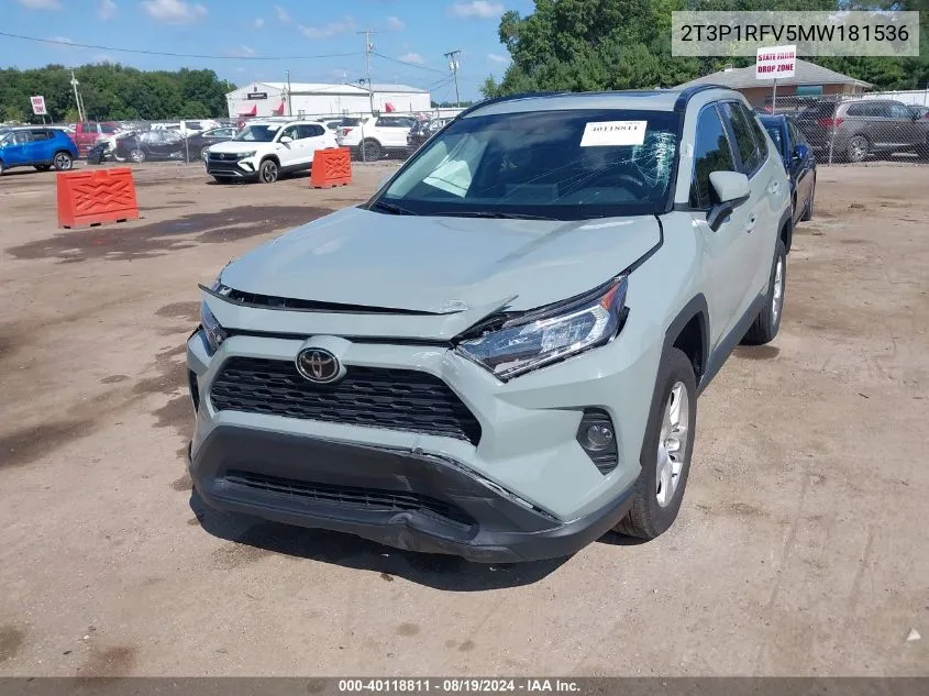 2021 Toyota Rav4 Xle VIN: 2T3P1RFV5MW181536 Lot: 40118811