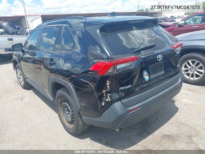 2021 Toyota Rav4 Le VIN: 2T3K1RFV7MC087573 Lot: 40119374