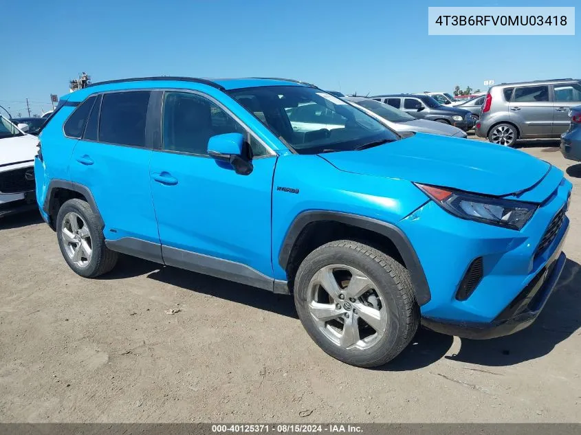 4T3B6RFV0MU034181 2021 Toyota Rav4 Hybrid Xle Premium