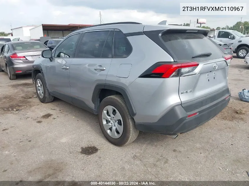 2021 Toyota Rav4 Le VIN: 2T3H1RFVXMC110967 Lot: 40144030