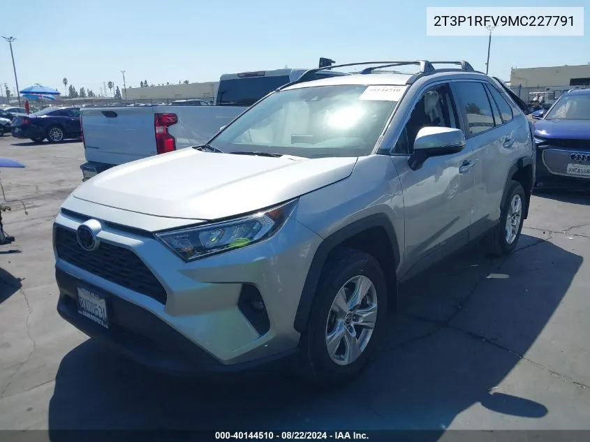 2021 Toyota Rav4 Xle VIN: 2T3P1RFV9MC227791 Lot: 40144510